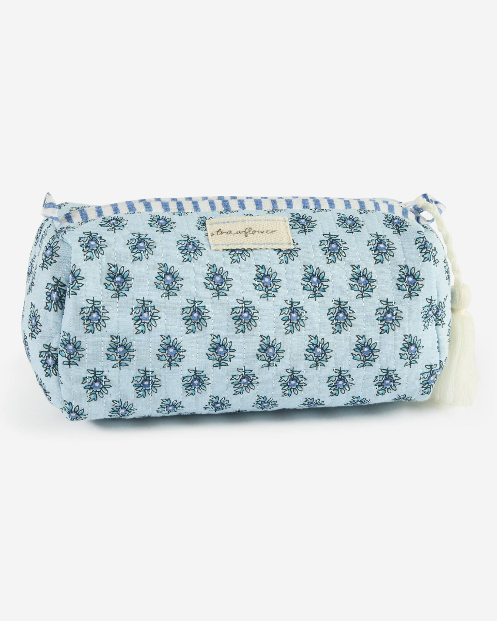 Everly Medium Quilted Block Print Cosmetic Pouch