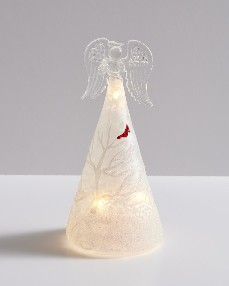 7-Inch Art Glass LED Angel with Cardinal | Legacy & Main | The
