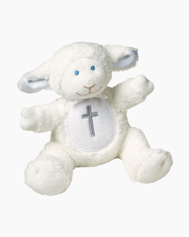 Christening Lamb White Plush Rattle | Mary Meyer | The Paper Store