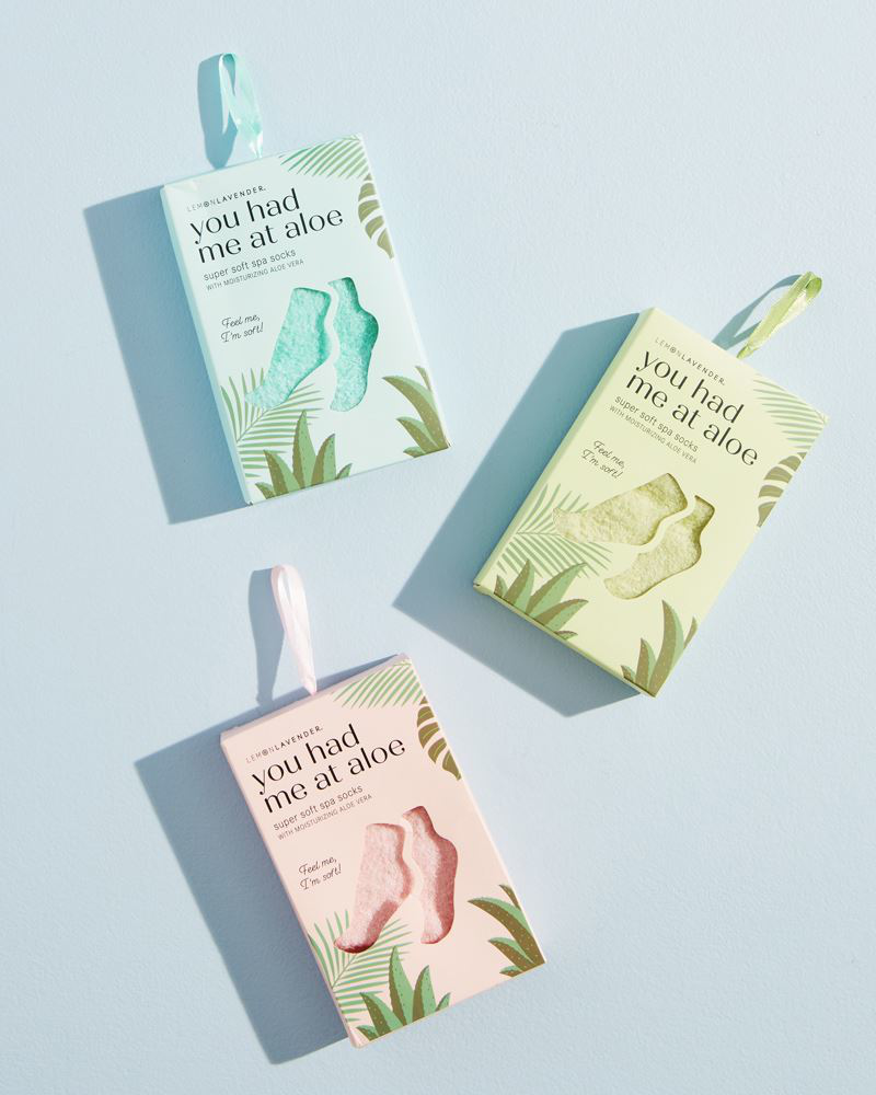 You Had Me At Aloe Super Soft Spa Socks (Assorted) | Lemon Lavender | The  Paper Store