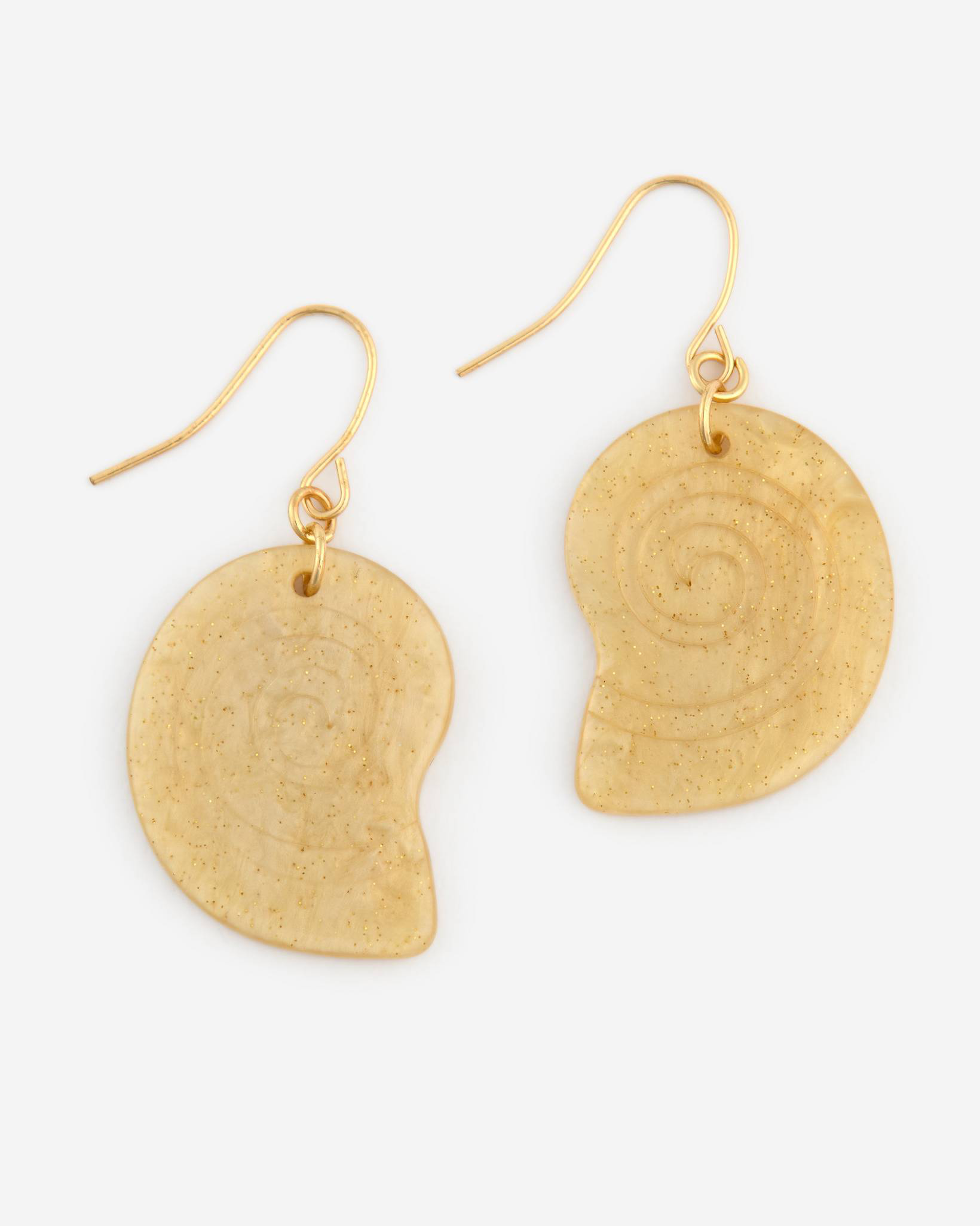 White Conch Shell Drop Earrings in Gold | mia & tess | The Paper Store