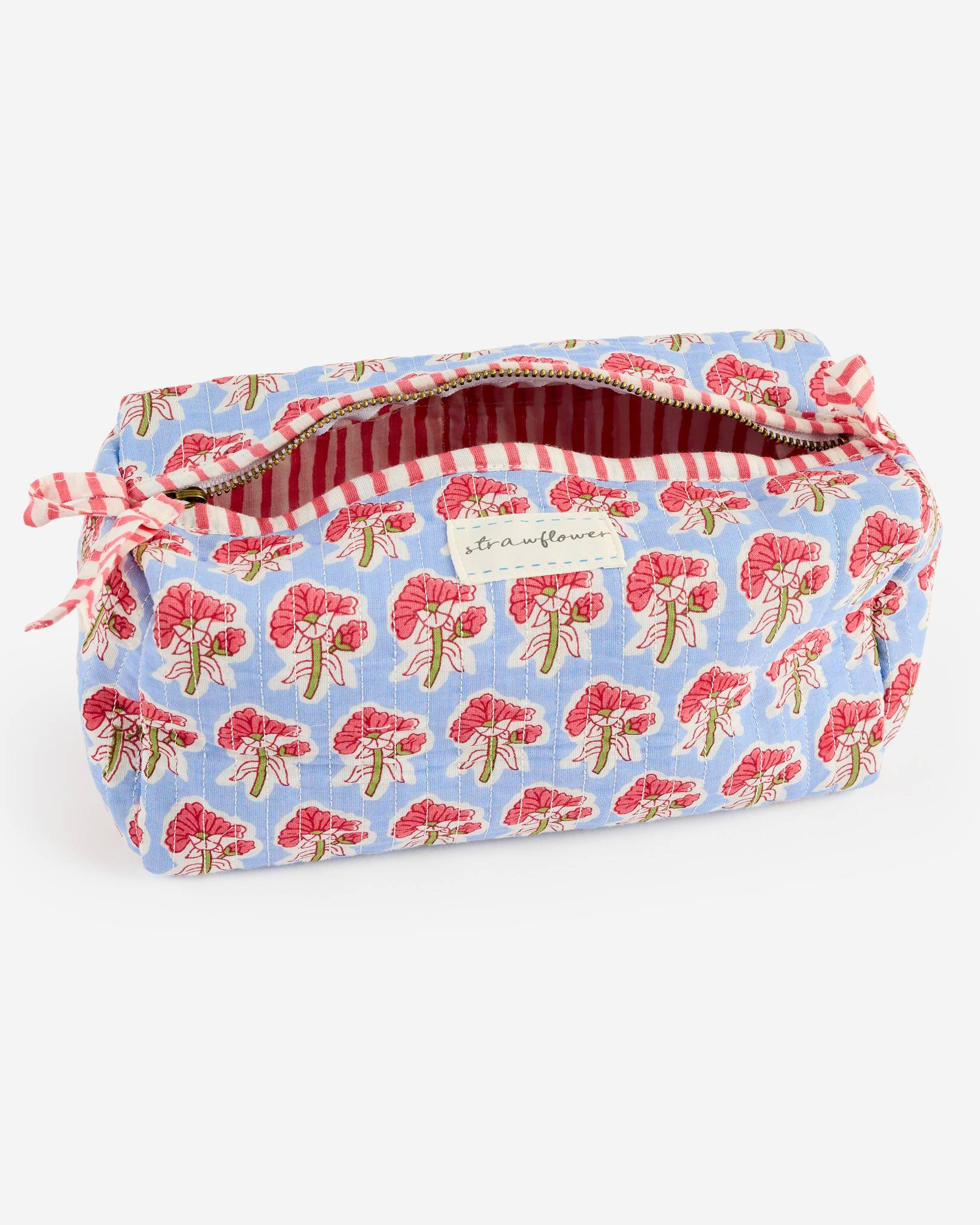 Amara Heritage Medium Quilted Block Print Cosmetic Pouch | Strawflower ...