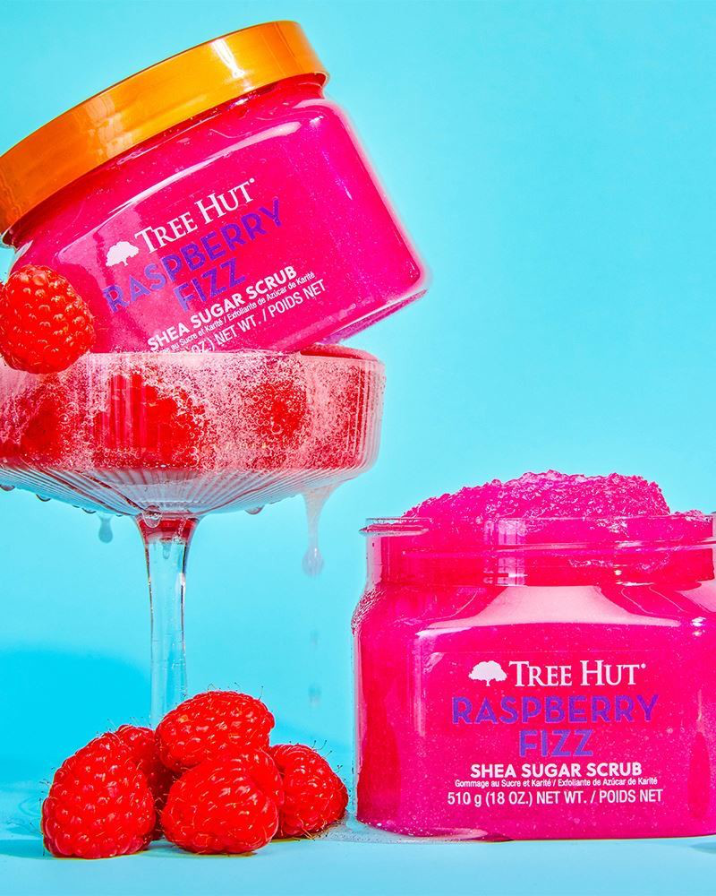 Raspberry Fizz Shea Sugar Scrub | Tree Hut | The Paper Store