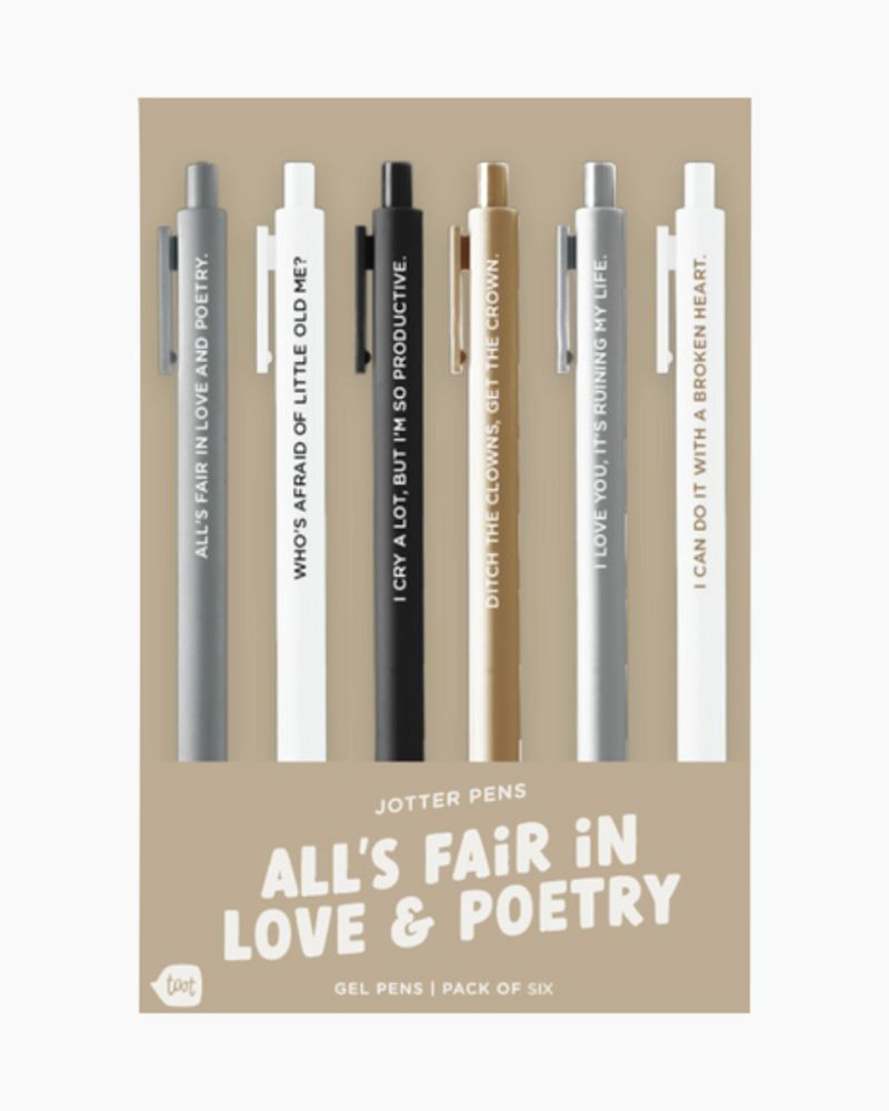 All's Fair in Love and Poetry Inspired Pen Set