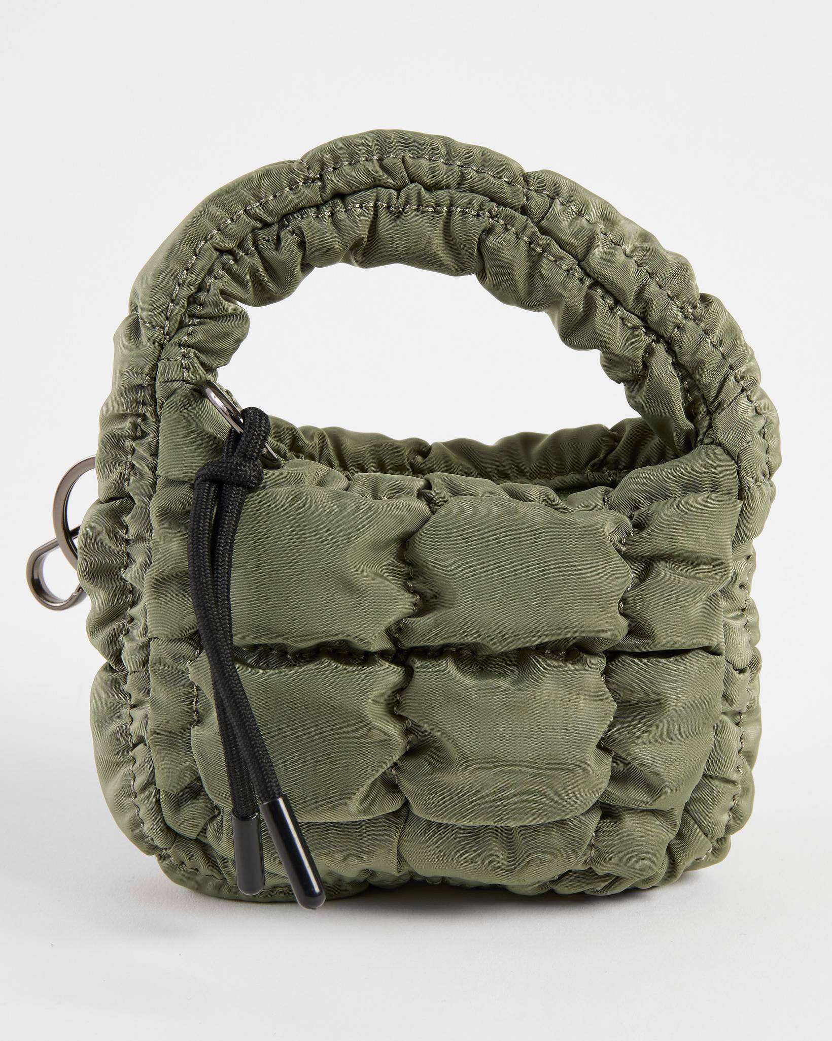 Mini Quilted Puffer Bag in Sage