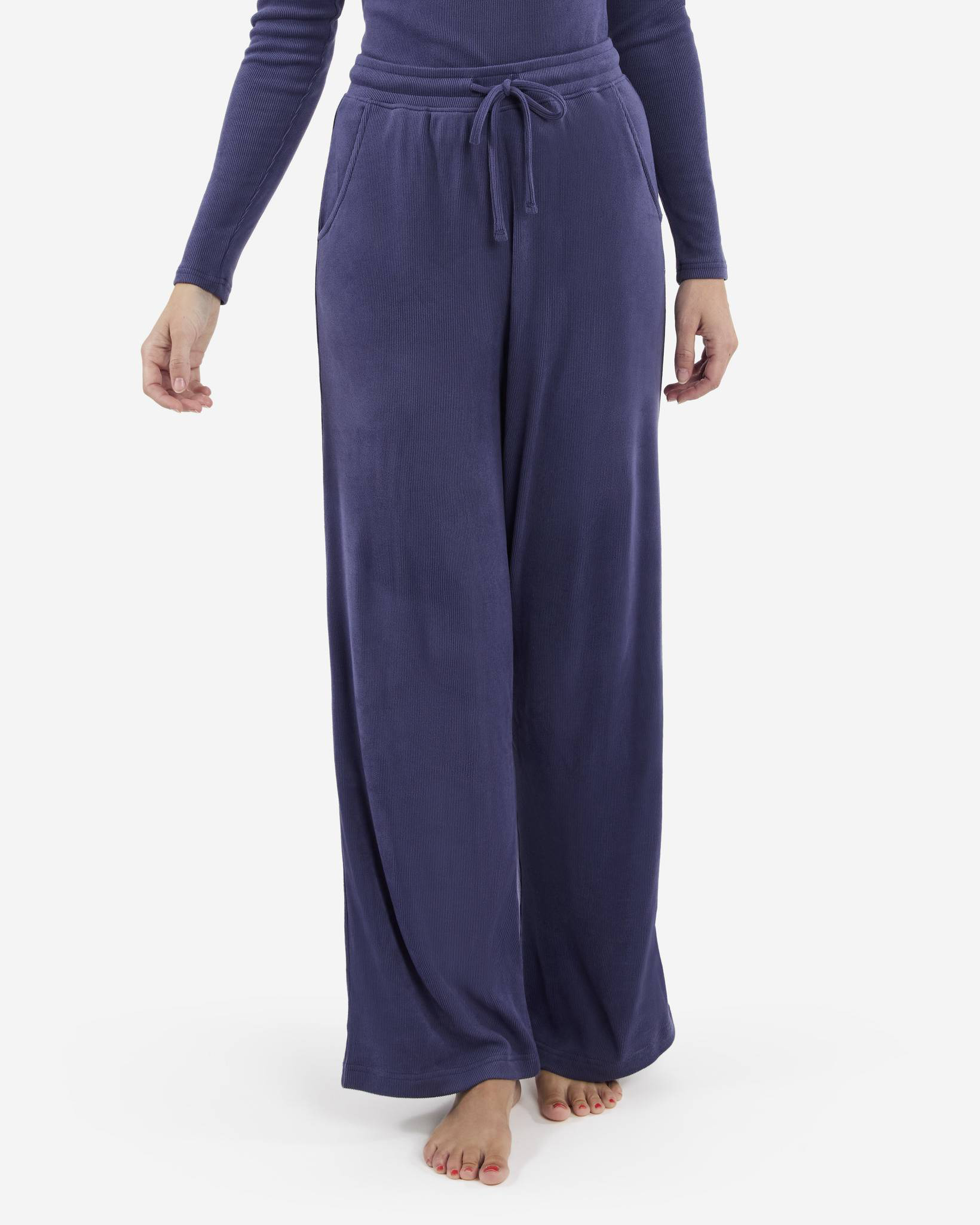 Ribbed Pull-On PJ Pants in Night Blue | Uncharted Threads | Uncharted
