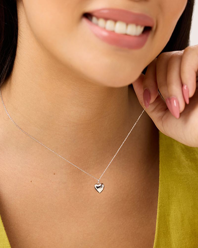 Lev Small Heart Necklace in Silver | Ana Luisa | The Paper Store