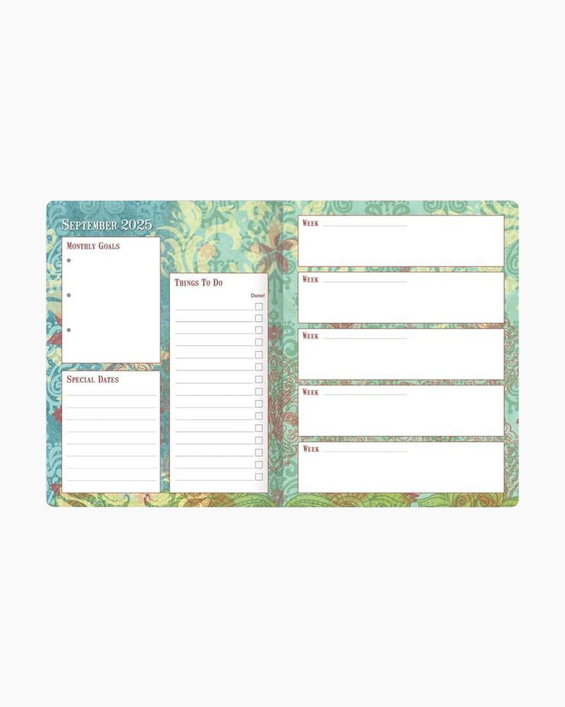 WSBL Bohemian 2026 Monthly Planner - 17 Month Calendar With Susan Winget Art