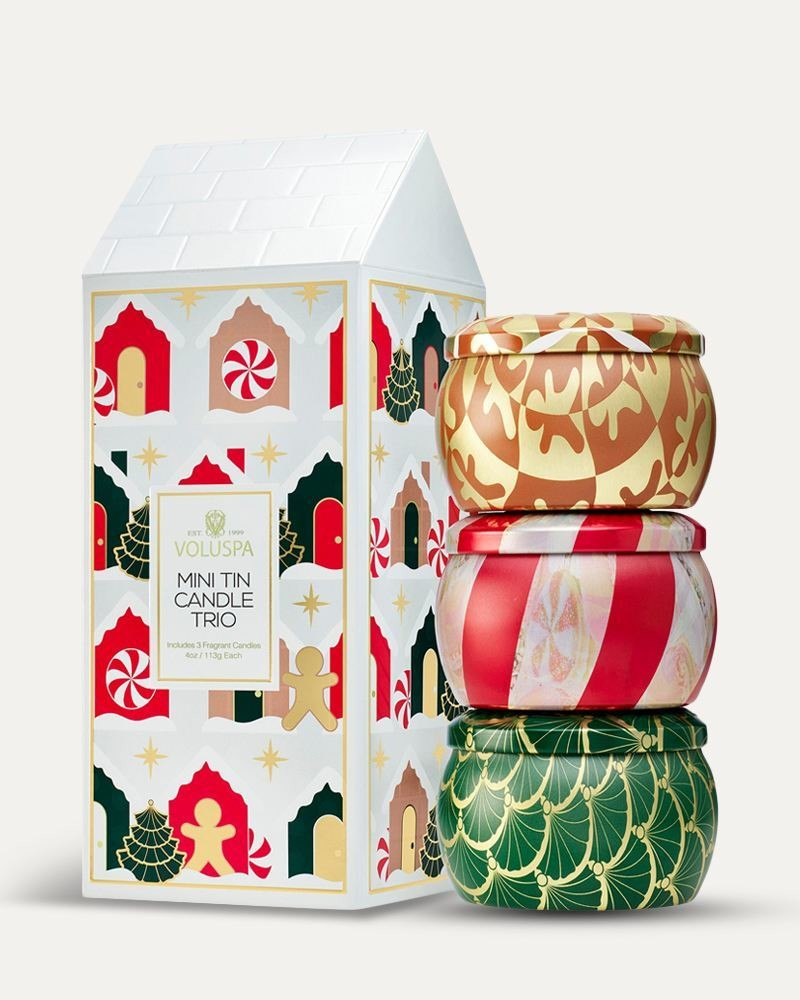 Alpine Mini Tin Holiday Candle Trio Gift Set