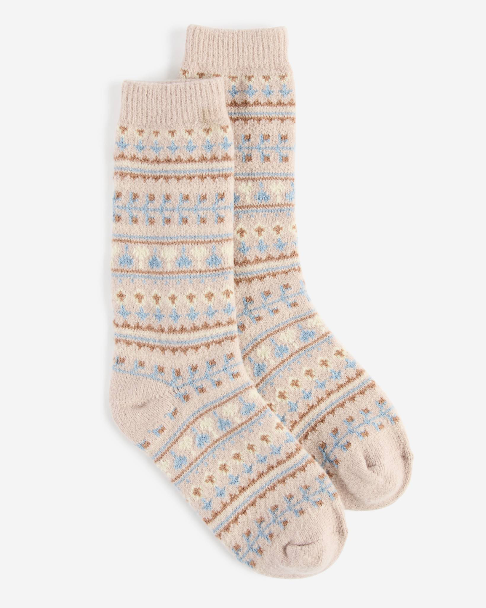 Fair Isle Sunday Socks in Pink and Blue | Sunday Socks | The Paper Store