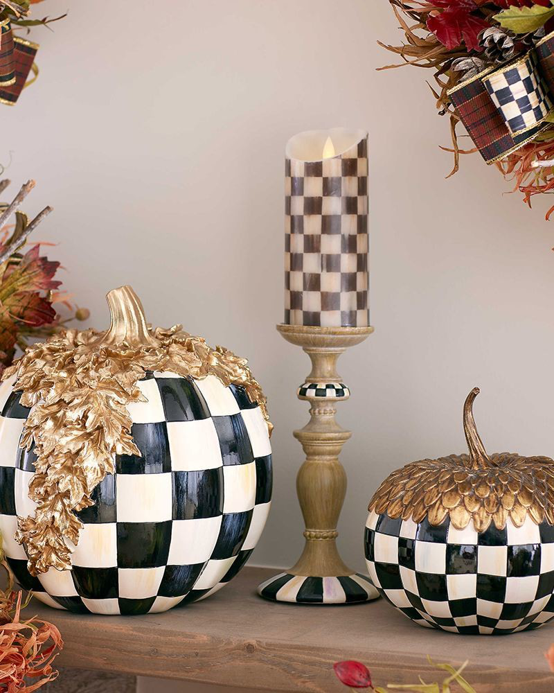 MacKenzie-Childs Courtly Check Pillar Candle
