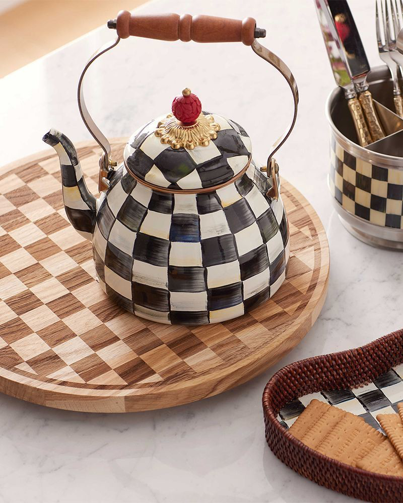 Courtly Check 2 Quart Tea Kettle | MacKenzie-Childs | The Paper Store
