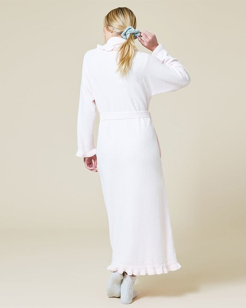 Ruffle Chenille Robe in Light Pink | Softies | The Paper Store