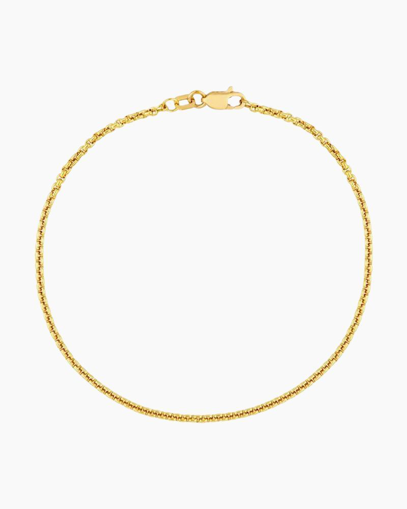 Solid Round Box Chain Bracelet in Gold | Midas Chain Inc | The Paper Store
