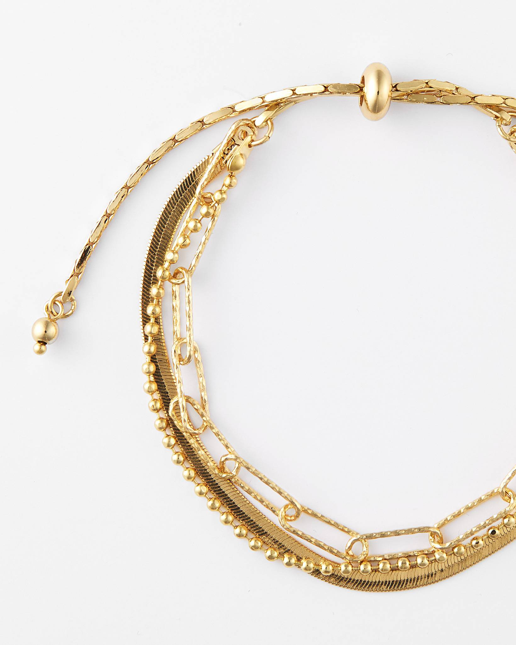 Triple Strand Multi Chain Bracelet in Gold | Uncharted Threads | The ...