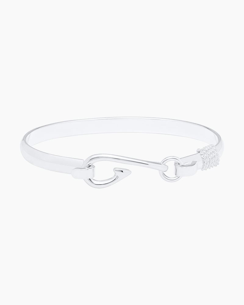 Fish Hook Bangle Bracelet in Sterling Silver | Evening Tide | The Paper ...