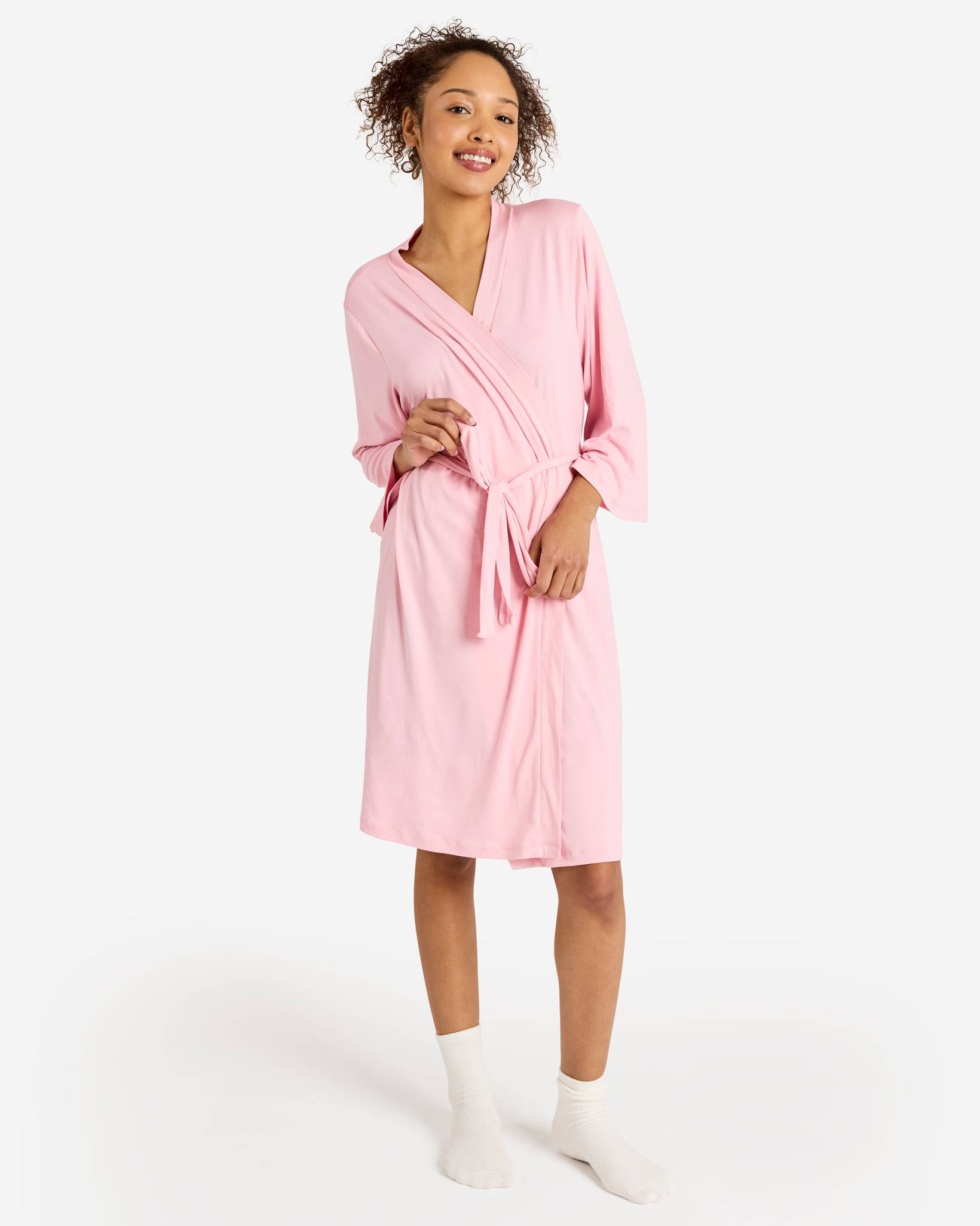 Navy Abstract Medallion Print Pajama Dress and Robe Set | mia & tess ...