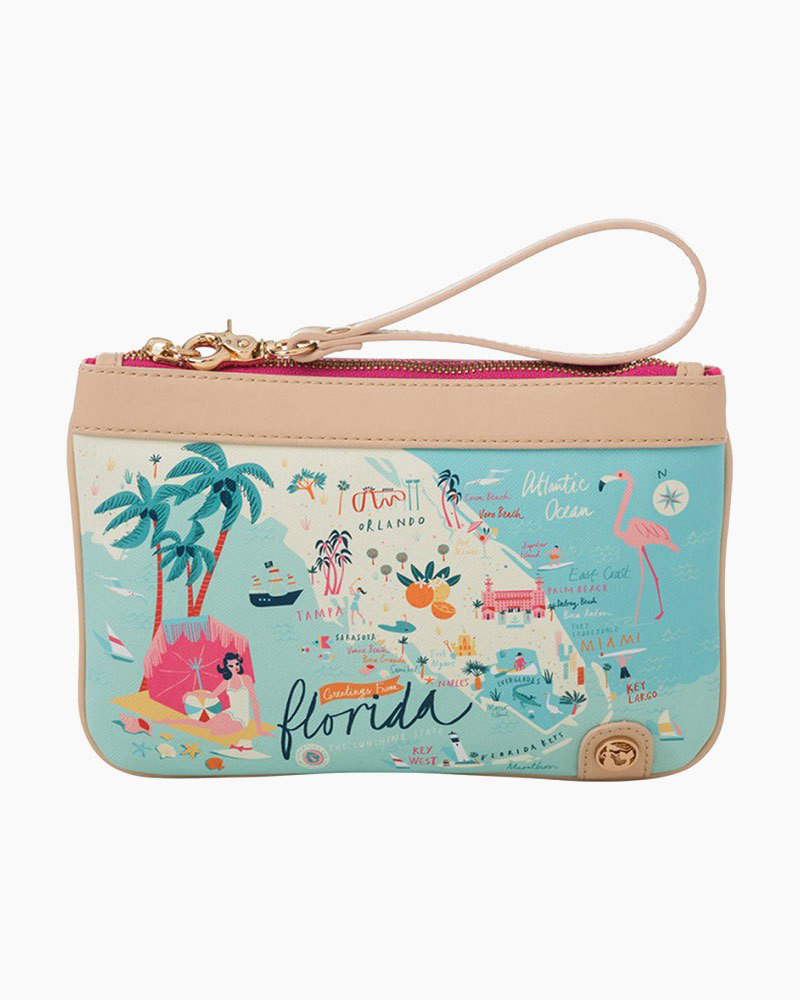 Florida Map Zip Wristlet | Spartina 449 | The Paper Store