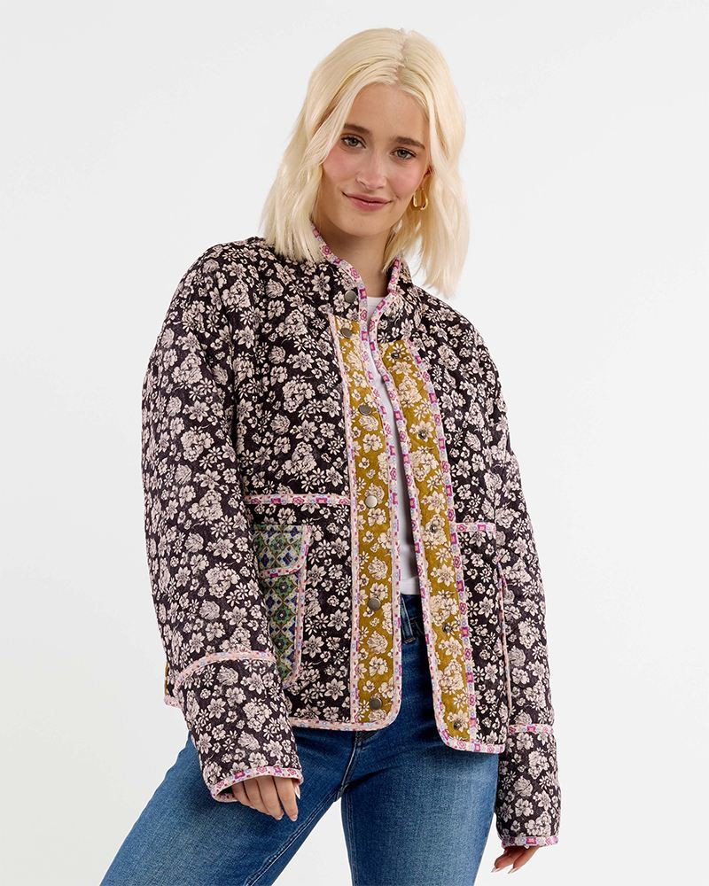 Quilted Floral Jacket in Multicolor | Uncharted Threads | The